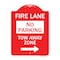 Signmission Fire Lane Tow-Away Zone W/ Right Arrow, Red & White Aluminum Sign, 18" x 24", RW-1824-23977 A-DES-RW-1824-23977 - alternate 1